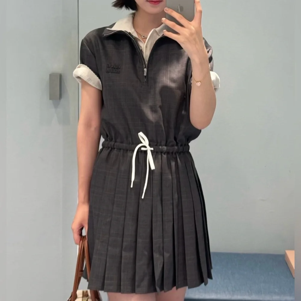 Miu Miu Prince of Wales pleated short dress It36 - Picture 5 of 7